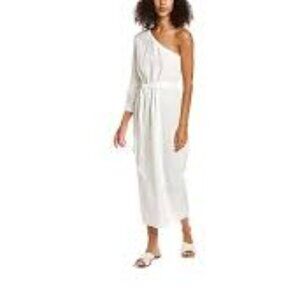 ✅ NWT Monrow Women's Gauze One Shoulder Tie Dress SMALL